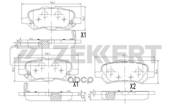 Колодки торм. диск. задн. Toyota Venza (AGV1_) 08- Zekkert арт. bs-2096