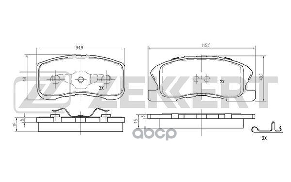 Колодки торм. диск. передн. Daihatsu Sirion 98-  YRV 00-  Toyota Duet (M100) 00- Zekkert арт. bs-2103