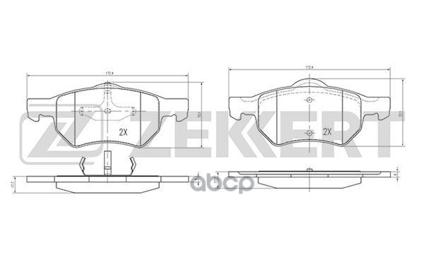 Колодки торм. диск. передн. Chrysler Voyager IV 00-  Dodge Caravan IV 01- Zekkert арт. bs-2106
