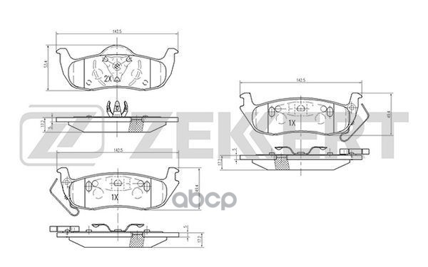 Колодки торм. диск. задн. Jeep Commander 05-  Grand Cherokee III 04- Zekkert арт. bs-2110