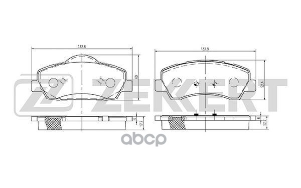 Колодки торм. диск. передн. Citroen C-Elysee 12-  C4 Cactus 14-  Peugeot 301 13-  308 II 13-  308 SW Zekkert арт. bs-2125