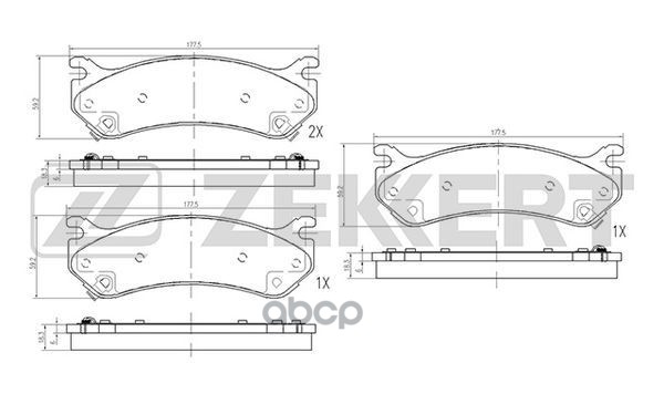 Колодки торм. диск. передн./задн. Chevrolet Tahoe (GMT800) 03-  Hummer H2 02- Zekkert арт. bs-2128