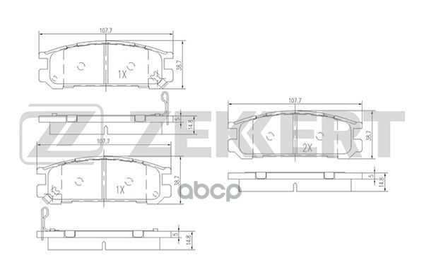 Колодки торм. диск. задн. Subaru Impreza (GFC GC GF) 93-  Legacy (BC BD BG BE BH BJF) 89-  SVX (CX) Zekkert арт. bs-2133