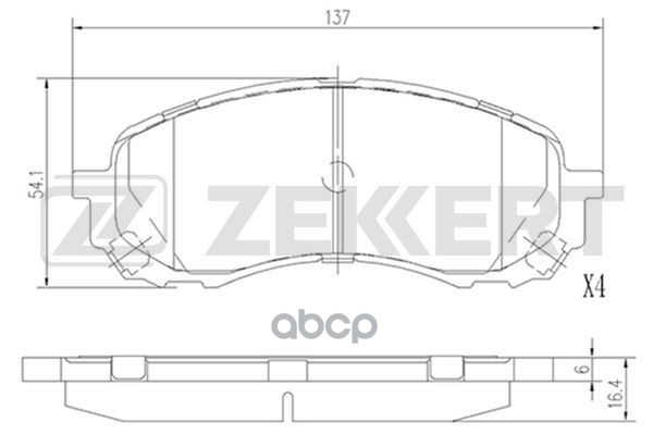 Колодки торм. диск. передн. Subaru Impreza (GD  GR  GH  G3) 00-  Impreza (GG) 00- Zekkert арт. bs-2135
