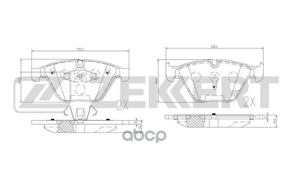 Колодки торм. диск. передн. BMW 3 (E90 E91 E92) 04-  X1 (E84) 09- Zekkert арт. bs-2141