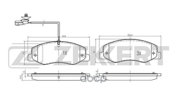 Колодки торм. диск. задн. Nissan NV400 (X62 X62B) 11-  Opel Movano B 10-  Renault Master III 10- Zekkert арт. bs-2165