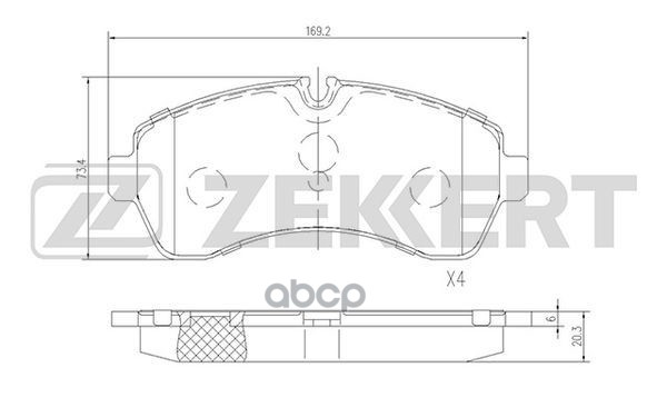 Колодки торм. диск. передн. MB Sprinter 3 5-t (906) 06-  Sprinter 3-t (906) 06-  Sprinter 4 6-t (906 Zekkert арт. bs-2184