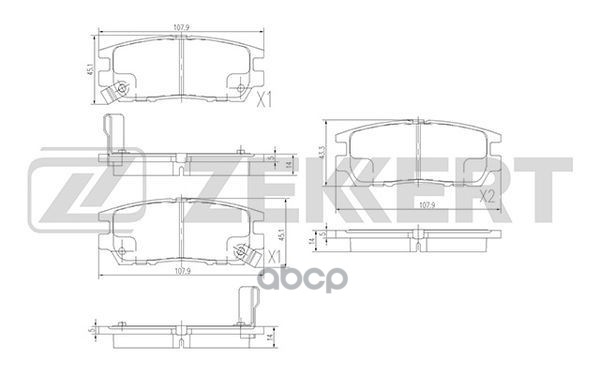 Колодки торм. диск. задн. Mitsubishi L400 95-  Pajero Classic 01-  Pajero I-II 89-  Pajero Sport 98- Zekkert арт. bs-2219