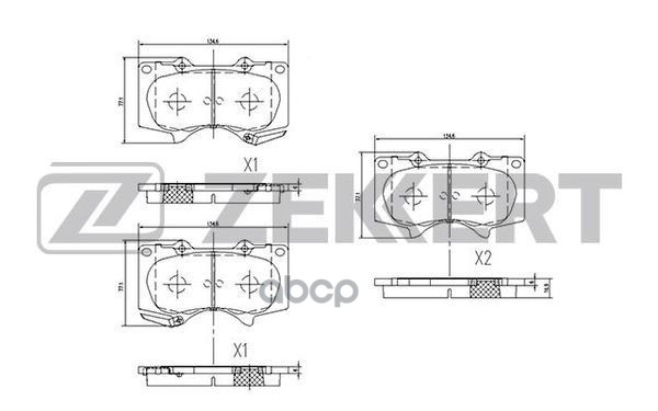 Колодки торм. диск. передн. Mitsubishi Pajero IV 06-  Lexus GX 460 (J150) 10-  Toyota LC Prado 120 1 Zekkert арт. bs-2241