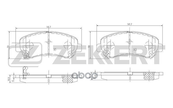 Колодки торм. диск. передн. Nissan Qashqai (J10 NJ10 JJ10E) 07-  X-Trail (T31) 07- Zekkert арт. bs-2296