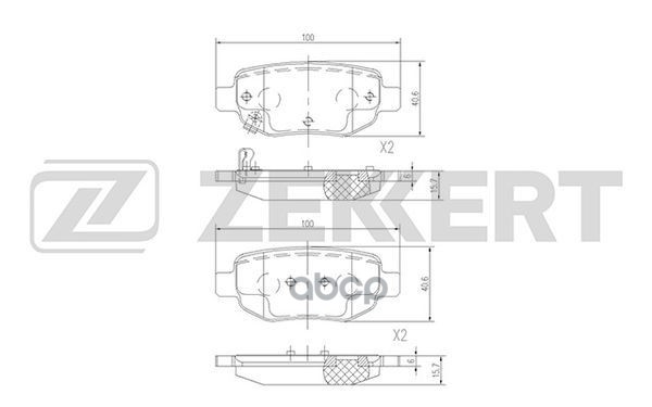 Колодки торм. диск. задн. Chery IndiS 10-  Tiggo (T11) 06-  Tiggo 3 (T11FL3) 14-  Lifan X70 18-  Vor Zekkert арт. bs-2379
