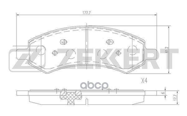 Колодки торм. диск. передн. Dodge Ram IV 16- Zekkert арт. bs-2383