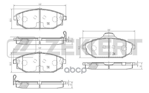 Колодки торм. диск. передн. Hyundai Galloper I-II 91-  Toyota Hilux (N10 N20 N30) 08- Zekkert арт. bs-2440