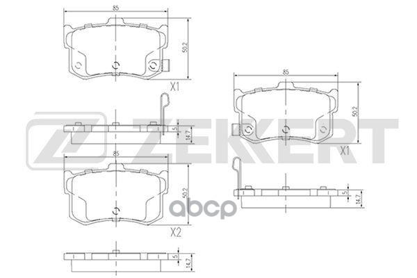 Колодки торм. диск. задн. Hyundai Sonata III 93- Zekkert арт. bs-2441