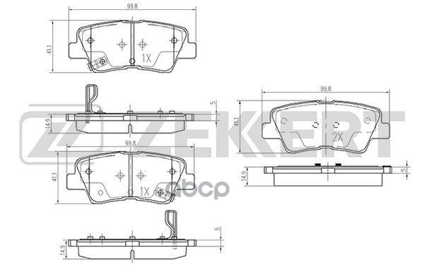 Колодки торм. диск. задн. Toyota Auris (E180) 12-  Hyundai i30 11-  Veloster 11-  Kia Ceed II 12-  P Zekkert арт. bs-2444