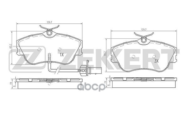 Колодки торм. диск. передн. VW Transporter IV 90- Zekkert арт. bs-2448