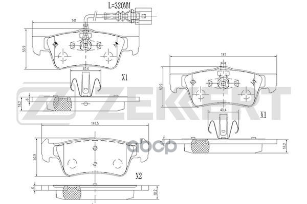 Колодки торм. диск. задн. с датчиком VW Multivan V 03-  Touareg 06-  Transporter V 03- Zekkert арт. bs-2450