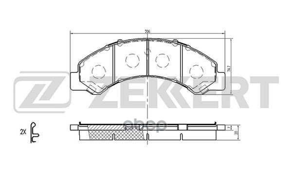 Колодки торм. диск. задн. Isuzu ELF (NKR8_  NKQ8_) 03-  Toyota Dyna 300 95-  Dyna 300 II 99- Zekkert арт. bs-2454
