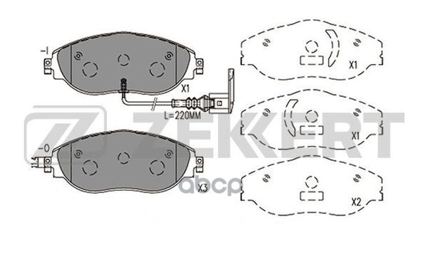 Колодки торм. диск. передн. с датчиком Skoda Octavia (5E3 5E5 NL3) 12-  Superb (3V3 3V5) 15-  VW Gol Zekkert арт. bs-2457