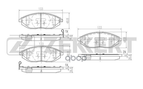 Колодки торм. диск. передн. Chevrolet Spark (M300) 10- Zekkert арт. bs-2462