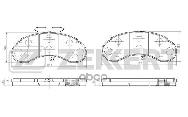 Колодки торм. диск. передн. MB 100 (631) 88- Zekkert арт. bs-2516