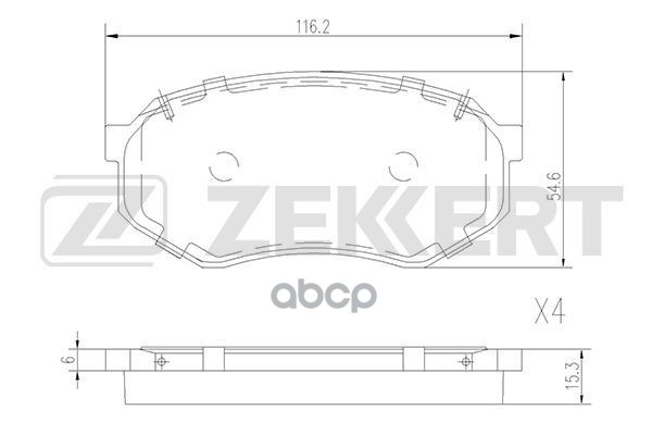 Колодки торм. диск. передн. Mazda 929 III 87-  Mitsubishi Galant II 82-  Starion 82-  Sapporo II 82- Zekkert арт. bs-2528