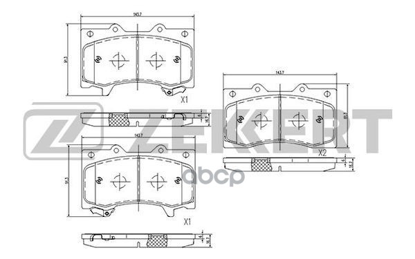 Колодки торм. диск. передн. Nissan Patrol (Y62) 10- Zekkert арт. bs-2542