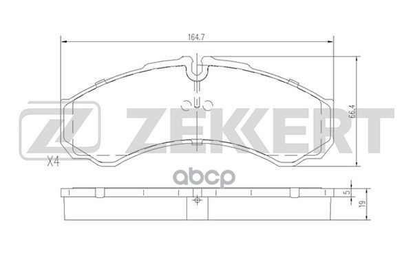 Колодки торм. диск. передн. Iveco Daily I-VI 85-  Nissan Cabstar (F24M F24W) 06-  NT400 Cabstar (F24 Zekkert арт. bs-2801