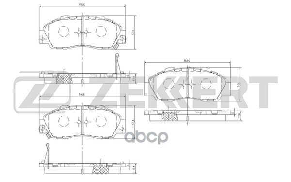 Колодки торм. диск. передн. Honda Accord IV-VI 93-  Civic VI 98-  CR-V 95-  HR-V 98-  Legend II-IV 9 Zekkert арт. bs-2803