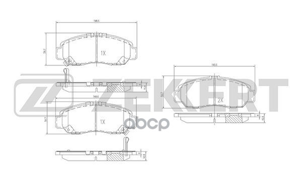 Колодки торм. диск. передн. Honda Civic VII-IX 00-  Crossroad 07-  FR-V 04-  Stream 00- Zekkert арт. bs-2807