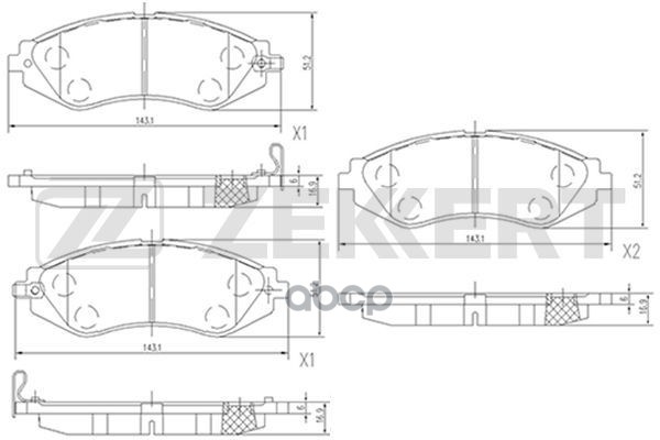 Колодки торм. диск. передн. Chevrolet Epica (V250) 05-  Lacetti (J200) 05-  Daewoo Lanos (KLAT) 97- Zekkert арт. bs-2811