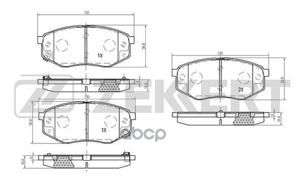 Колодки торм. диск. передн. Hyundai ix20 10-  Kia Soul II 14- Zekkert арт. bs-2815