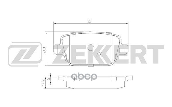 Колодки торм. диск. задн. Ford Focus II 05-  Galaxy II 06-  Mondeo IV 07-  S-Max 07-  Volvo S80 II 0 Zekkert арт. bs-2821
