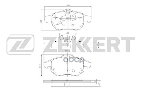 Колодки торм. диск. передн. Fiat Croma (194) 05-  Opel Astra H III 05-  Signum 03-  Vectra C III 02- Zekkert арт. bs-2829