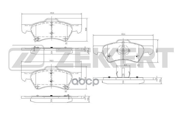 Колодки торм. диск. передн. Chrysler Voyager IV 00-  Dodge Caravan IV 01- Zekkert арт. bs-2839