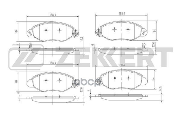 Колодки торм. диск. передн. Ford Transit VI 00- Zekkert арт. bs-2840