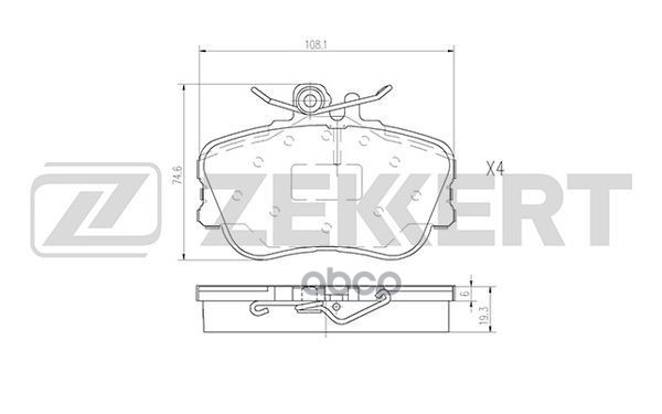 Колодки торм. диск. передн. MB C-Class (W202) 93-  C-Class (S202) 96- Zekkert арт. bs-2868