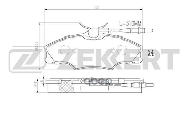 Колодки торм. диск. передн. с датчиком Peugeot 406 95- Zekkert арт. bs-2878