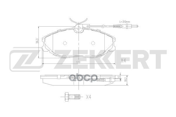 Колодки торм. диск. передн. Peugeot 406 95- Zekkert арт. bs-2879