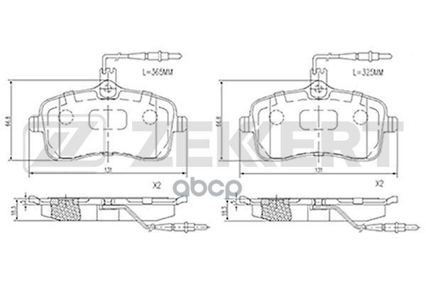 Колодки торм. диск. передн. с датчиком Peugeot 407 04-  407 SW 04- Zekkert арт. bs-2931