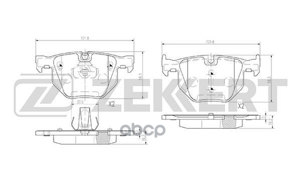 Колодки торм. диск. задн. BMW X5 (E70) 06-  X5 (F15 F85) 13-  X6 (E71 E72) 08-  X6 (F16 F86) 14- Zekkert арт. bs-2937