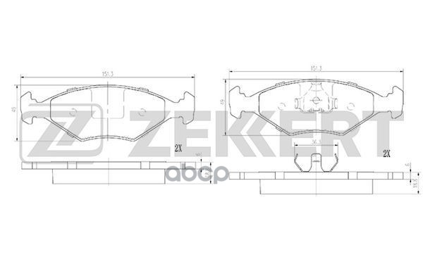 Колодки торм. диск. передн. VW Gol 04-  Parati III 04-  Saveiro 05- Zekkert арт. bs-2944