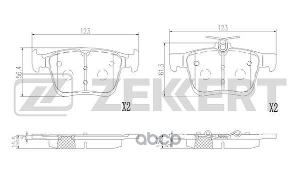 Колодки торм. диск. задн. VW Golf VII 12-  Audi A3 IV 12-  TT III 14-  Skoda Karoq (NU7) 17-  Seat L Zekkert арт. bs-2952
