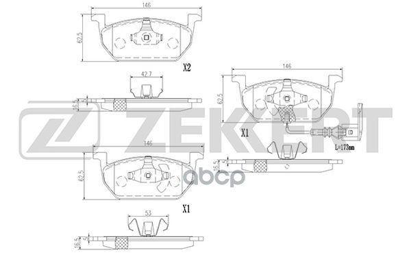 Колодки торм. диск. передн. с датчиком Audi A3 III 12-  Seat Leon III 12-  Skoda Octavia (5E3 NL3) 1 Zekkert арт. bs-2955