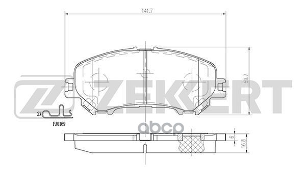 Колодки торм. диск. передн. Nissan Qashqai (J11E) 13- Zekkert арт. bs-2973