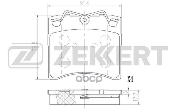 Колодки торм. диск. передн. VW Transporter IV 90- Zekkert арт. bs-2992