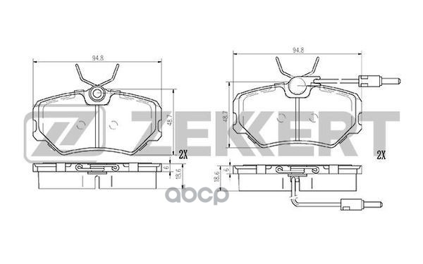 Колодки торм. диск. передн. Peugeot 405 I-II 87- Zekkert арт. bs-2993