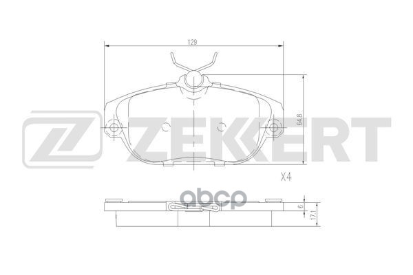 Колодки торм. диск. передн. Volvo 740 83-  940 I-II 90-  960 I-II 92-  S90 97-  V90 97- Zekkert арт. bs-2996