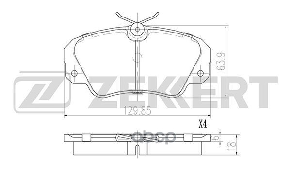 Колодки торм. диск. передн. Opel Omega A 90-  Omega B 94-  Senator B 88- Zekkert арт. bs-3001