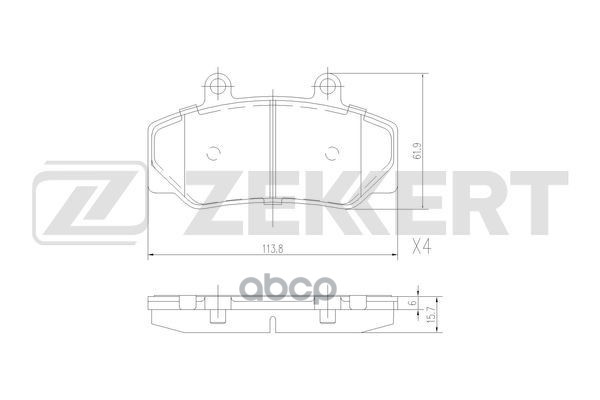 Колодки торм. диск. передн. Volvo 740 84-  760 85-  780 86-  940 I-II 90-  960 I-II 90- Zekkert арт. bs-3004